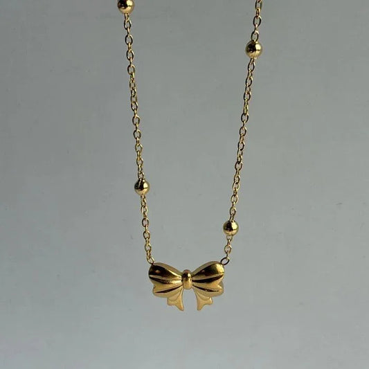 Blush Bow Necklace - OhGlam Jewels