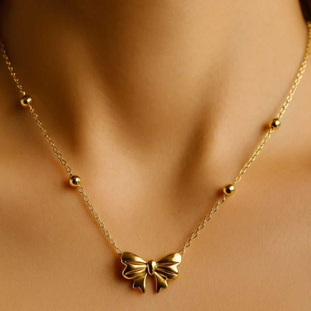 Blush Bow Necklace - OhGlam Jewels